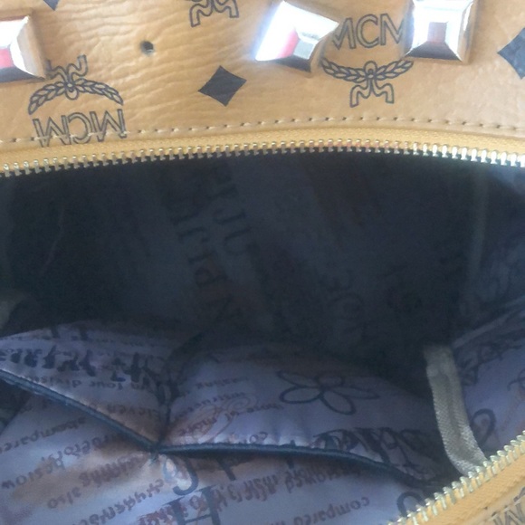MCM Tan Leather Logo Backpack - Picture 9 of 10